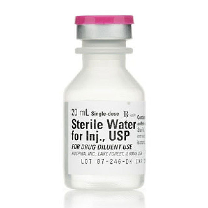 Sterile Water Injection 20 mL Single-Dose Vials by Hospira 25/Tray (Rx)
