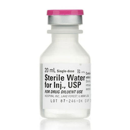 Sterile Water Injection 20 mL Single-Dose Vials by Hospira 25/Tray (Rx)